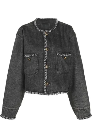 R13 Chain-embellished denim jacket