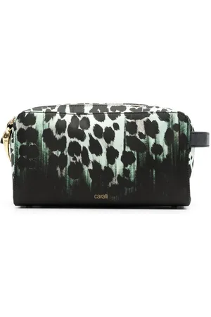 Roberto Cavalli Leopard-print zipped wash bag