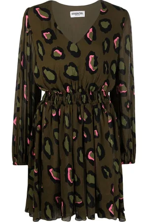 Essentiel Antwerp Animal-print elasticated-waist dress