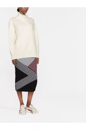 Stella McCartney 3D stripes wool midi skirt