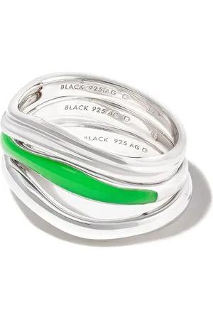 Maria Black Aura enamel stacked ring