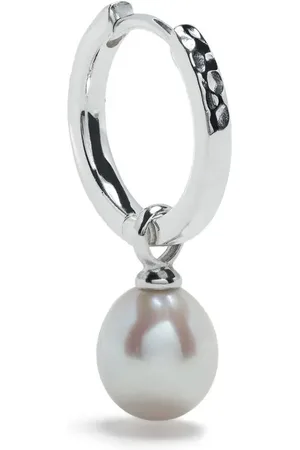 Dower and Hall Pearl pendant hoop earring
