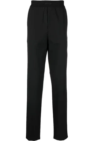 Msgm Logo-waistband straight-leg trousers