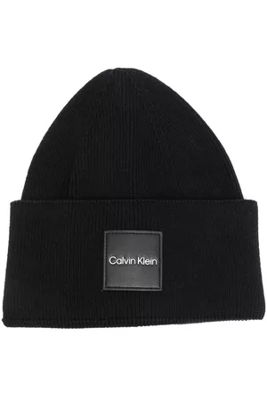 Calvin Klein Men Beanies - Logo-patch knitted beanie