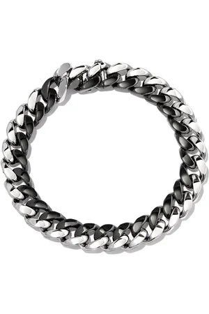 Shay 18kt white and black gold curb-link bracelet