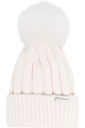 Woolrich Girls Beanies - Logo-patch pompom beanie