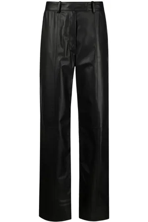Simonetta Wide-leg leather trousers