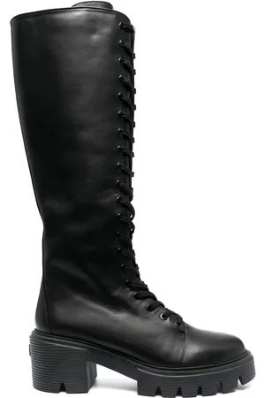 Stuart Weitzman 70mm calf-length lace-up boots