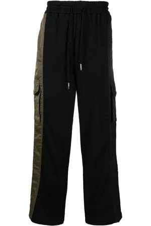 Feng Chen Wang Contrast straight-leg cargo trousers
