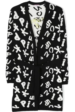 Pinko Intarsia-knit tie-waist cardigan