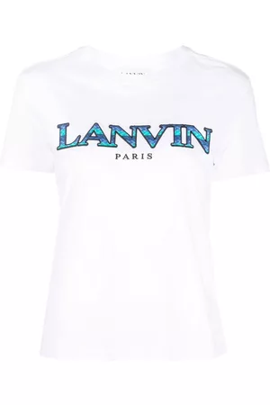 Lanvin Women Short Sleeve - Logo-embroidered cotton T-shirt