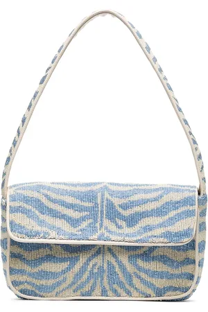 Staud Tommy beaded zebra pattern shoulder bag