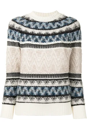 LORENA ANTONIAZZI Intarsia stripe pattern jumper