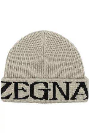 Z Zegna Logo knit wool beanie