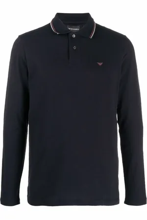 Emporio Armani Longsleeved logo-print polo shirt