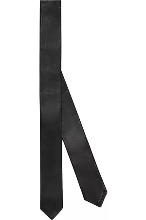 Gucci Men Bow Ties - Logo-debossed leather tie