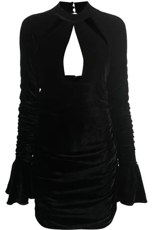 BLUMARINE Flared sleeve fitted dress