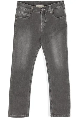 DOUUOD KIDS Faded-effect straight-leg jeans