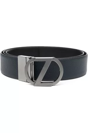 Z Zegna Logo buckle-fastening detail belt