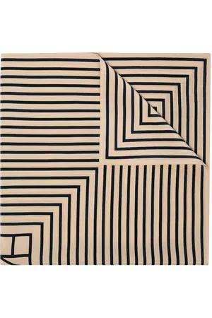 Totême Geometric monogram print silk scarf