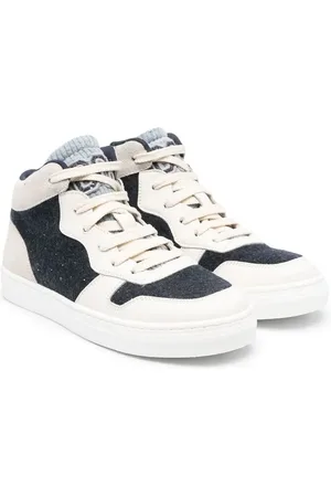 Brunello Cucinelli Colour-block high-top sneakers