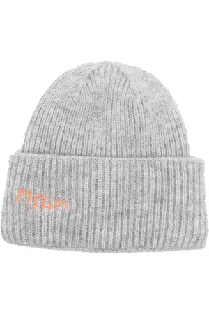 Msgm Men Beanies - Embroidered-logo knitted beanie