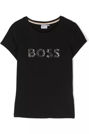 HUGO BOSS Girls Short Sleeve - Glitter logo short-sleeve T-shirt
