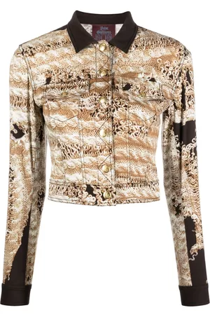 John Galliano Women Jackets - 1990s woven print cropped jacket