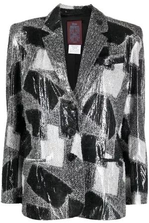 John Galliano Women Blazers - 1990s patchwork-pattern single-breasted jacket