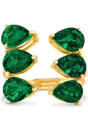 House of Meraki 18kt yellow gold Sage emerald ring
