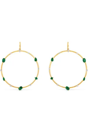 House of Meraki 18kt yellow gold Cailey emerald and diamond earrings