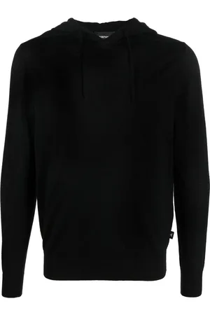 Emporio Armani Wool-blend drawstring hoodie