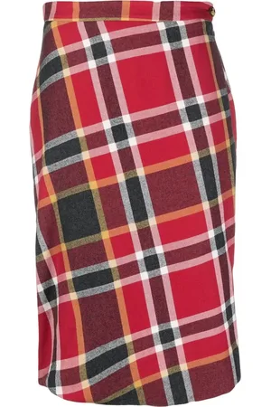 Vivienne Westwood 1990s plaid-patterned midi skirt