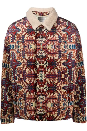 Isabel Marant Shearling-collar abstract-print jacket
