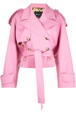 BLUMARINE Cropped double-breasted trench jacket