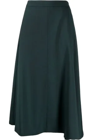 LORENA ANTONIAZZI Asymmetric wool midi skirt