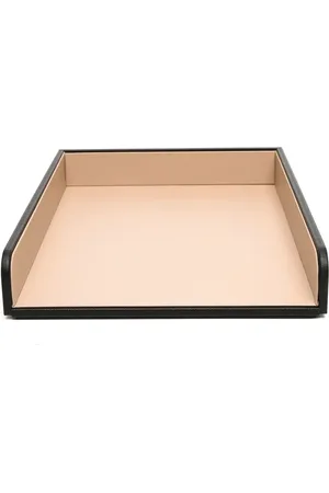 SMYTHSON Logo-engraved leather tray
