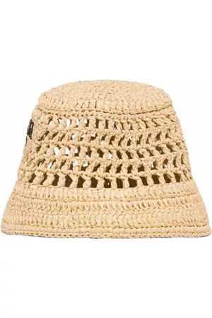 Prada Men Hats - Logo-embroidered woven bucket hat