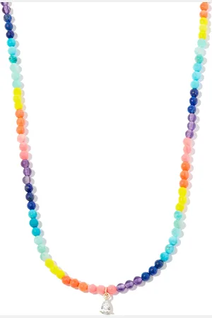 YVONNE LÉON 9kt yellow gold diamond rainbow necklace