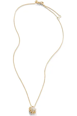 David Yurman 11mm 18kt yellow Starburst pave diamond pendant necklace