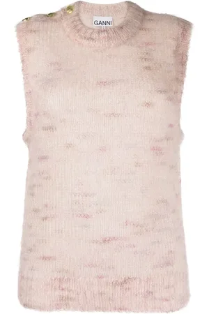 Ganni Fine-knit sleeveless top