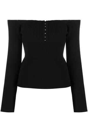 Helmut Lang Off-the-Shoulder ribbed knit top