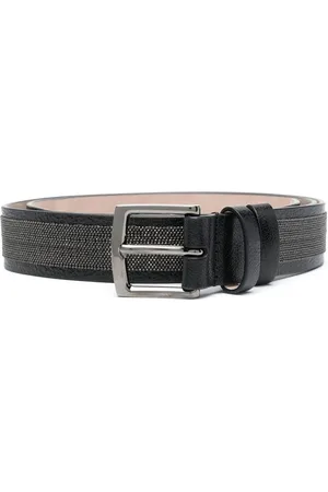 Brunello Cucinelli Bead-embellished leather belt