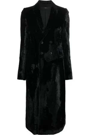 SAPIO Double-breasted velvet-effect coat