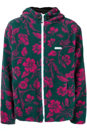 Drôle de Monsieur Floral-print zip-up fleece jacket