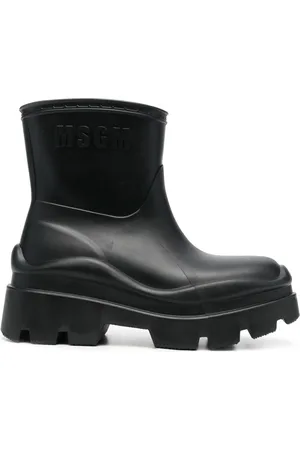 Msgm Logo-embossed ankle boots