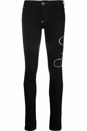 Philipp Plein Logo-embellished high-waisted skinny jeans