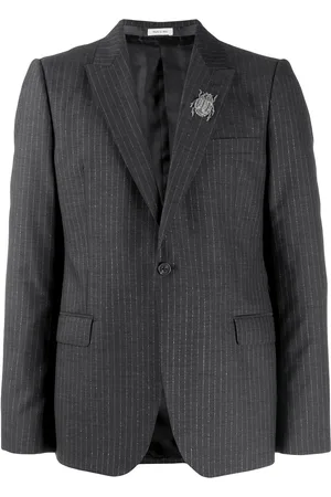 Alexander McQueen Insect embellished pinstriped blazer