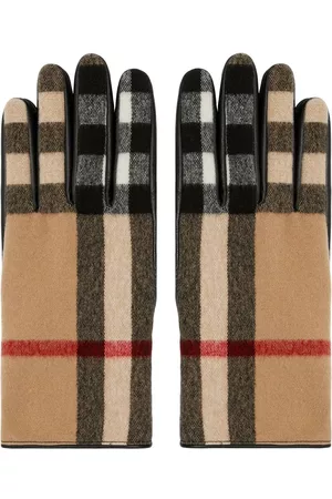 Burberry Men Gloves - Exaggerated Check wool gloves