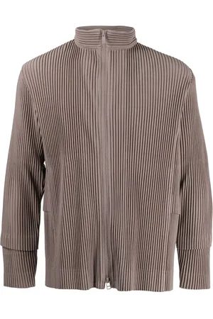 Issey Miyake Pleated zip-up jacket